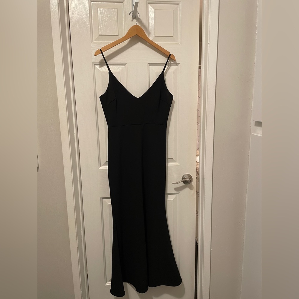 Lulu’s - Long Black Spaghetti Strap Dress